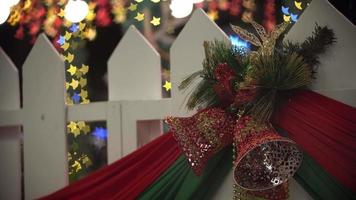Christmas decoration at fence video