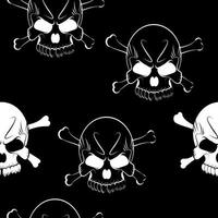 Seamless pattern with skulls vector