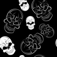 Seamless pattern with skulls vector