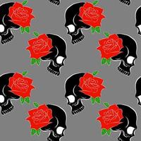 Seamless pattern with skulls vector