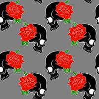 Seamless pattern with skulls vector