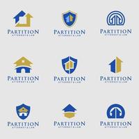 Collection Set of Property Partition Lawyer Attorney Logo Template vector