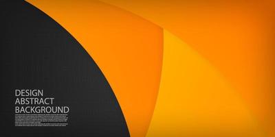 Simple paper layer circle black and orange abstract background. Curves and lines use for banner, cover, poster, wallpaper, design with space for text.Eps10 vector