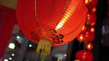 Red lantern decoration indoor video