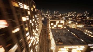 schöne Luftdrohnen-Hyperlapse-Ansicht der urbanen modernen Stadt video