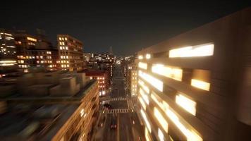 bela visão de hyperlapse de drone aéreo da cidade moderna urbana video