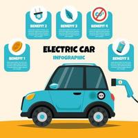 infografia de coche electrico vector