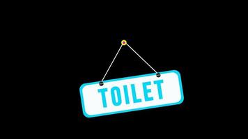 Toilet the text on the nameplate with the alpha channel. 4K resolution. video