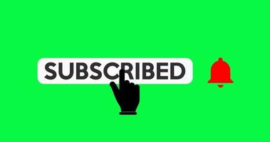 Subscribe Text Icon Animated on Green Screen. 4K resolution