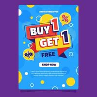 Buy 1 Get 1 Poster vector