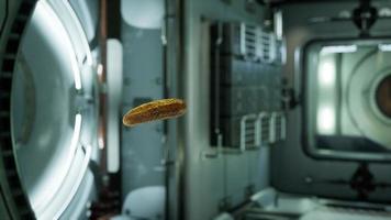 marinated pickled cucumber floating in internation space station video