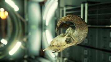 cráneo de carnero muerto en la estación espacial internacional video