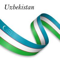 Waving ribbon or banner with flag vector