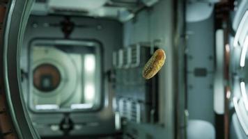 marinated pickled cucumber floating in internation space station video