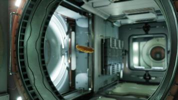 marinated pickled cucumber floating in internation space station