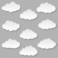 recorta nubes de papel vector