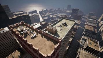 vista aérea de los techos de los edificios del centro de nueva york video