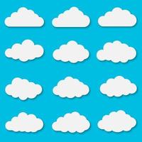 cut out paper clouds vector