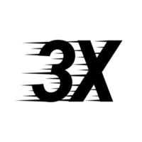 3x sign icon. vector