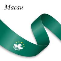 Waving ribbon or banner with flag vector