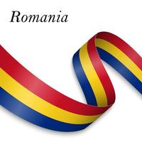 Waving ribbon or banner with flag vector