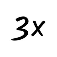 3x sign icon vector