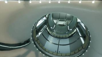 interior of futuristic internation space station