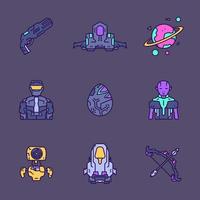 Sci-fi Science Fiction Icons vector