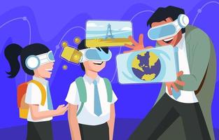 Education using VR Glasses vector