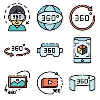 icono de 360 grados vector