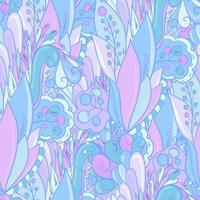 Floral seamless pattern with leaves, flowers and berries. vector
