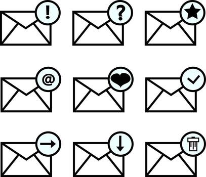 Email message envelope icon vector