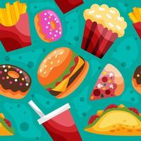 Junk Food Seamless Pattern vector