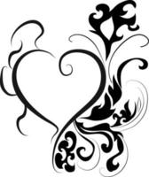 Heart silhouette with flowers vector