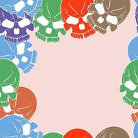 Seamless pattern with skulls vector