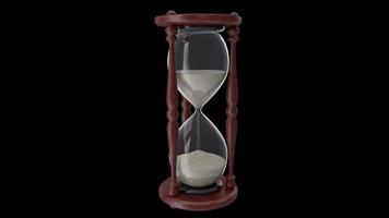 3d classic hourglass on black canvas video