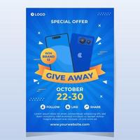 Smartphone Give Away Poster Template vector