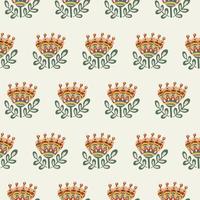 Seamless botanical floral pattern of elements in folk ethnic style vector
