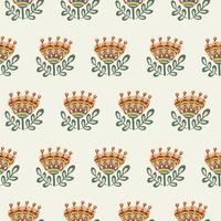 Seamless botanical floral pattern of elements in folk ethnic style vector