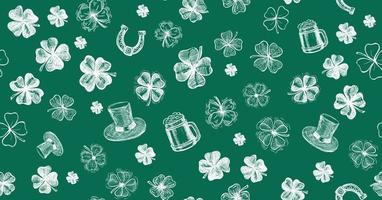 Clover, horseshoe set, St. Patrick's Day. Hand drawn illustrations. Vector. vector