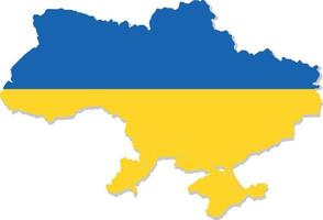 Ukraine map with National flag vector