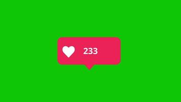 icono rosa de instagram como contador pantalla verde video gratis