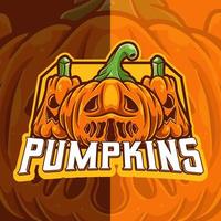 Pumpkins Halloween Mascot  Logo Template vector