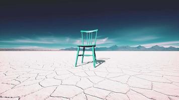 old wooden chair in a salt lake video