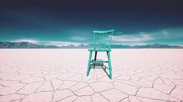old wooden chair in a salt lake video