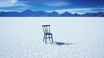 old wooden chair in a salt lake video