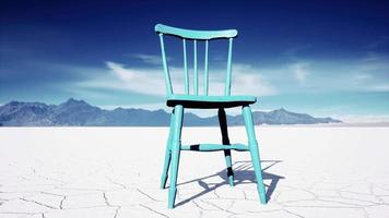 old wooden chair in a salt lake video