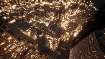 vue imprenable sur la ville de l'horizon futuriste la nuit video