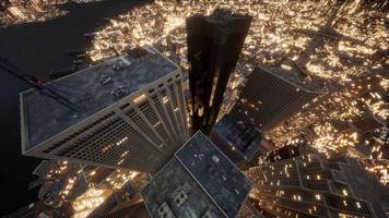 vue imprenable sur la ville de l'horizon futuriste la nuit video