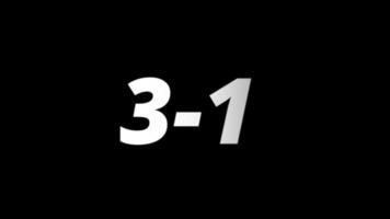 animazione del pannello segna gol, con sfondo nero. campionato mondiale di calcio video